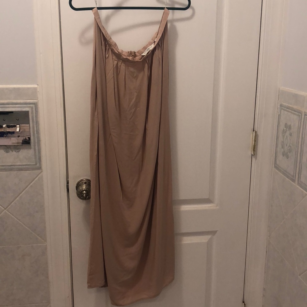 ❤️4for$20! New Look Tan Pleated Maxi Skirt Size 16